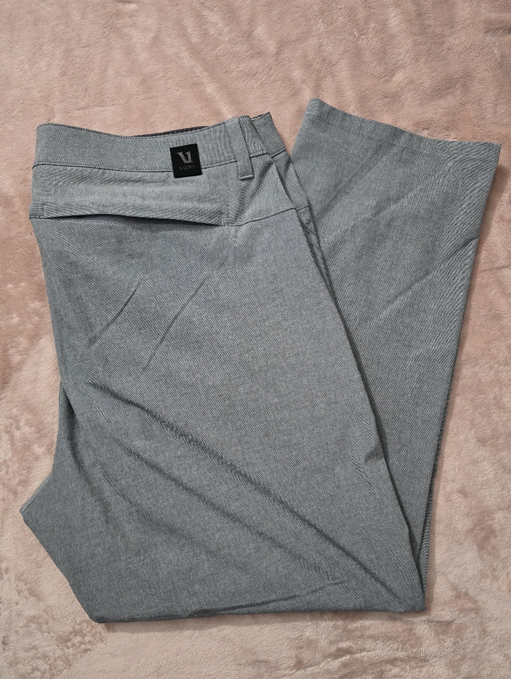 Vuori Pants Performance Aim Chino Zip Pocket Golf Travel Comfort Grey Size 36